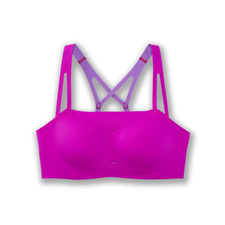 Brooks Womens Dare Crisscross Running Bra - Magenta/Heliotrope (604732-ANY)